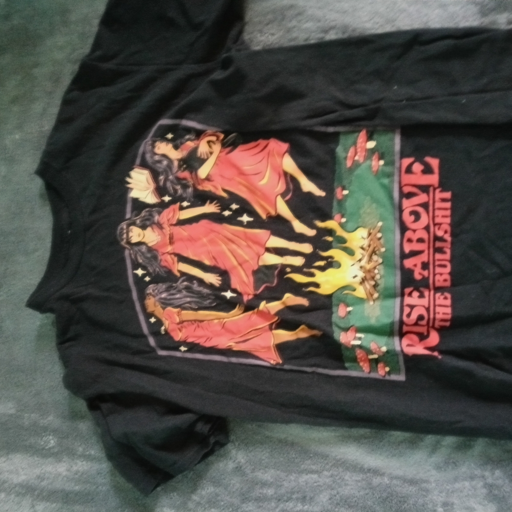 Black Graphic T-Shirt with Red Design